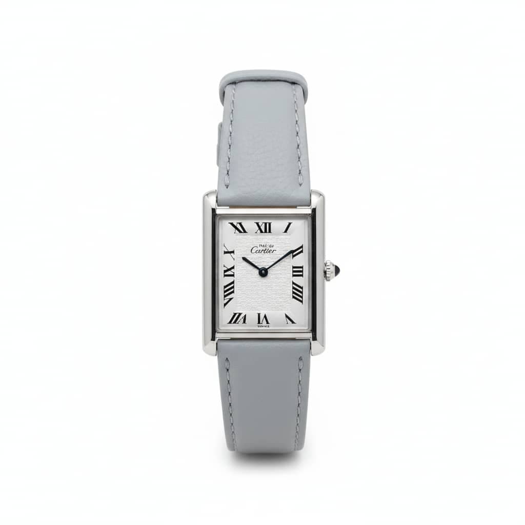 ساعت کارتیه مدل تانک موتور ژاپن طوسی Cartier Tank