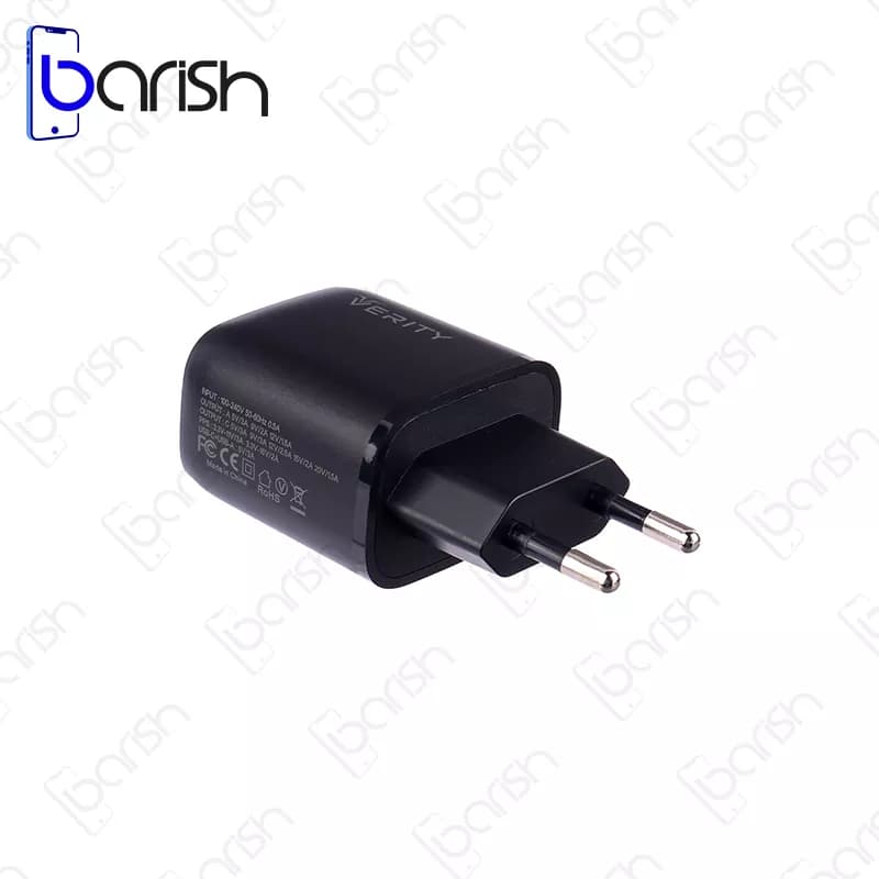 شارژر دیواری وریتی مدل PD+QC3.0 AP2126 33W به همراه کابل Type-C — تصویر ۴