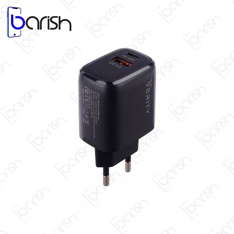 شارژر دیواری وریتی مدل PD+QC3.0 AP2126 33W به همراه کابل Type-C — تصویر ۳