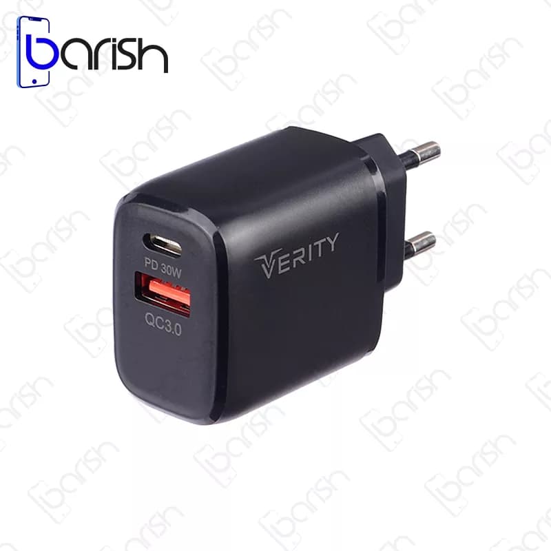 شارژر دیواری وریتی مدل PD+QC3.0 AP2126 33W به همراه کابل Type-C — تصویر ۲