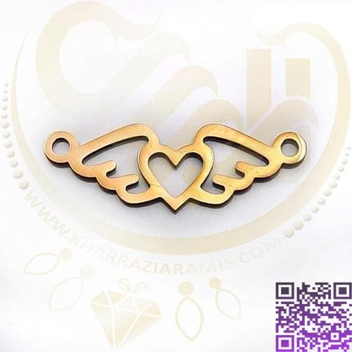 پلاک استیل طلایی بال کد44