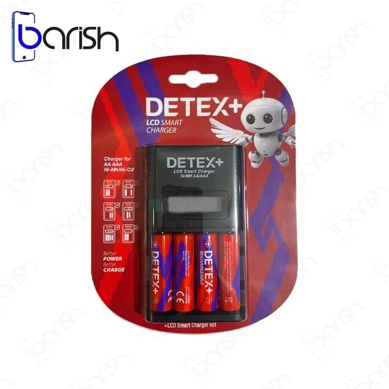 شارژر باتری دیجیتالی دتکس مدل HB-C04 (همراه باتری قلمی)