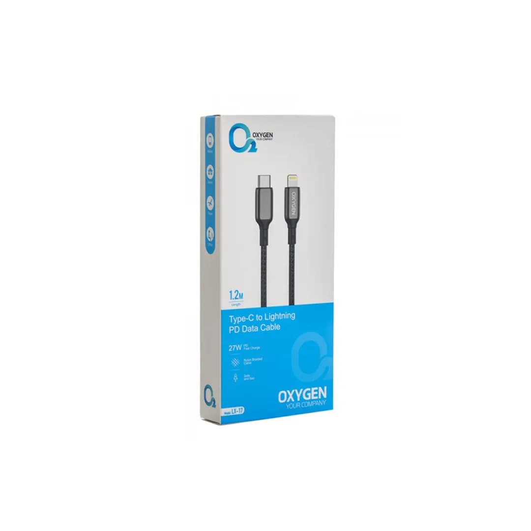 کابل دیتا و شارژ Type-C به لایتنینگ اکسیژن مدل LX-17 — تصویر ۳