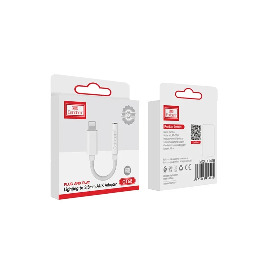 کابل تبدیل لایتنینگ به جک 3.5mm ارلدام مدل OT68 — تصویر ۲