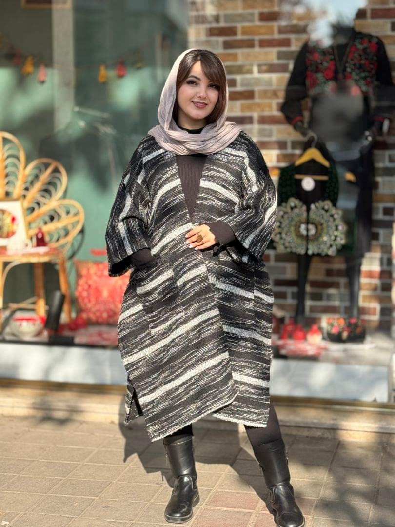 پانچ جلوباز مشکی راه راه طوسی