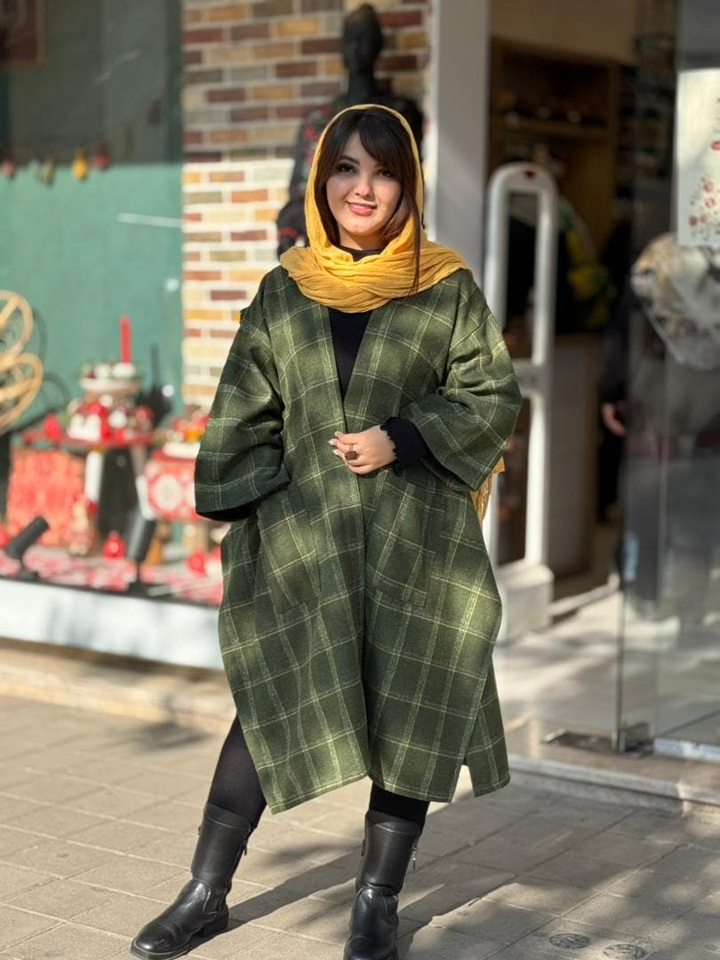 پانچ جلوباز سبز خردلی چهارخونه