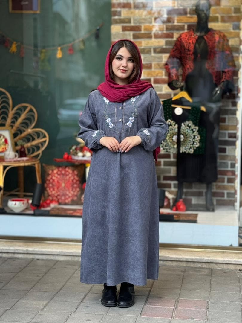 پیراهن سوگل طوسی