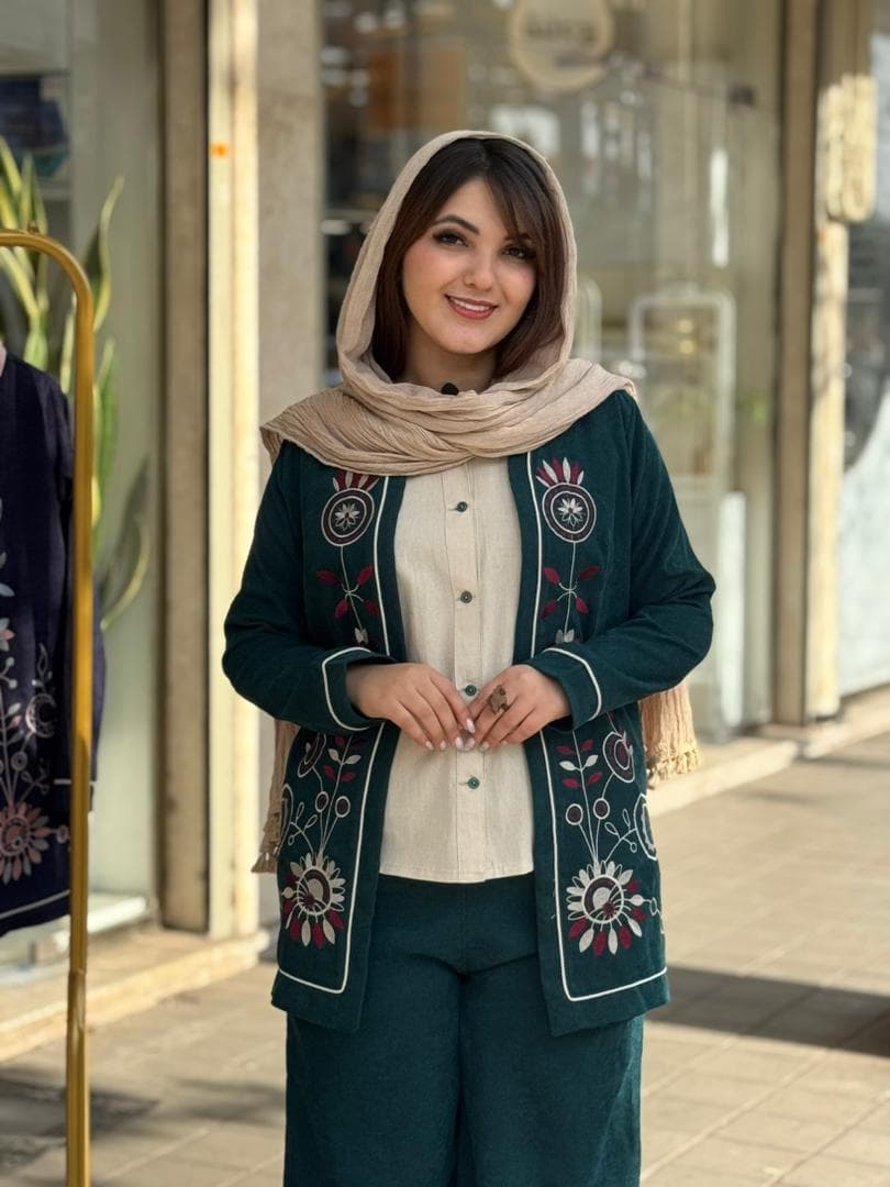کت و شومیز انار کرم کله غازی