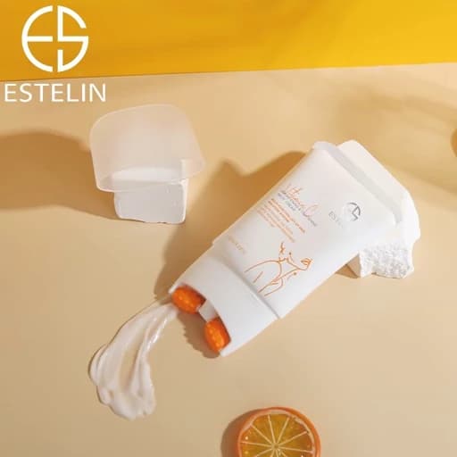 کرم گردن ویتامین C استلین دارای غلطک ماساژور ضدچروک، روشن کننده و لیفت کننده پوست ESTELIN VITAMIN C NECK CREAM — تصویر ۲