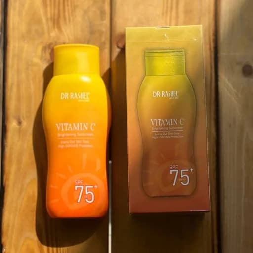 کرم ضد آفتاب روشن کننده ویتامین سی دکتر راشل SPF75 حجم 100 گرم