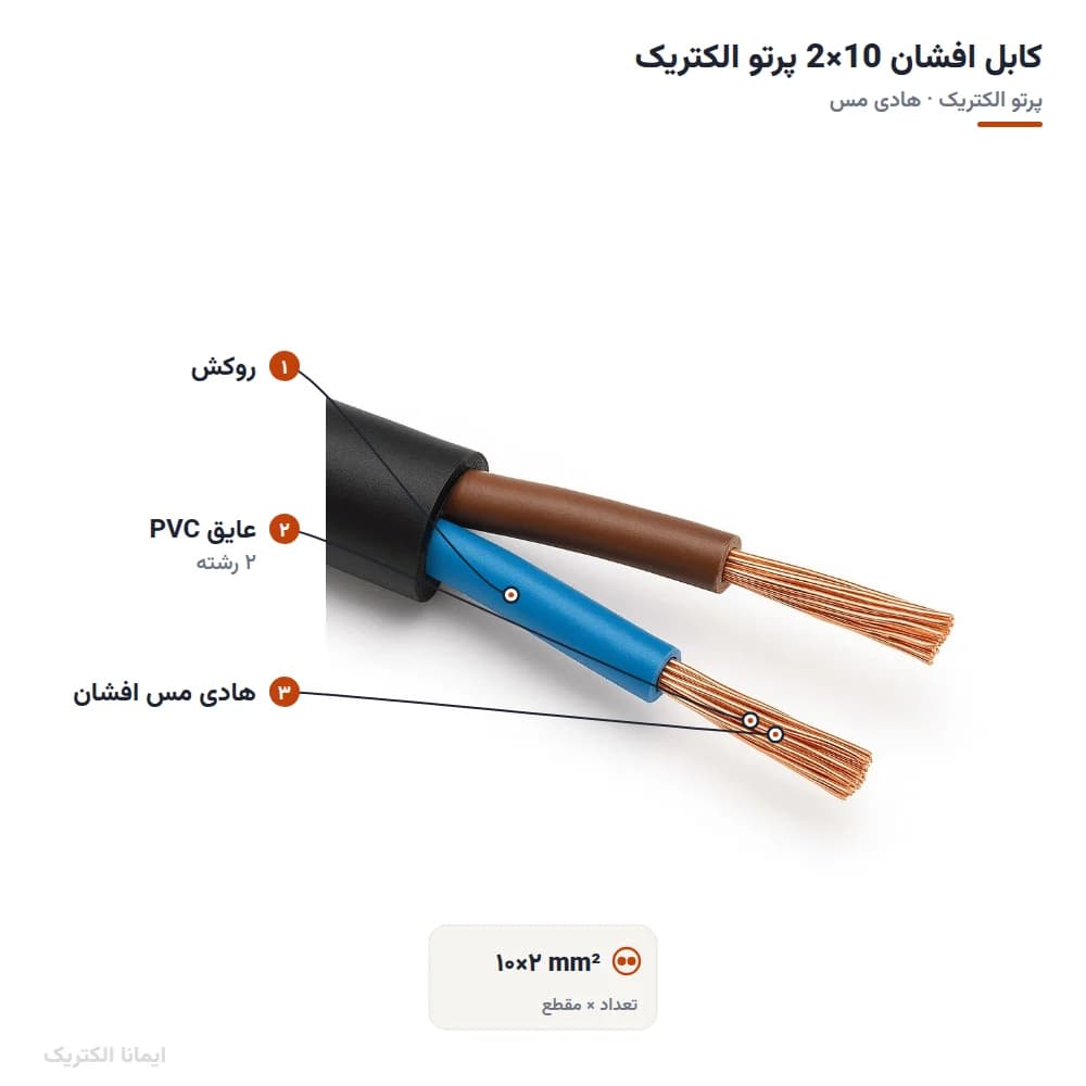 کابل افشان 10×2 پرتو الکتریک — تصویر ۴