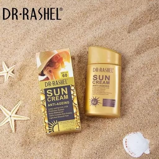 کرم ضدآفتاب طلاوکلاژن بی رنگ جوانسازspf60دکترراشل خاصیت روشن کنندگی وضد لک و… — تصویر ۲