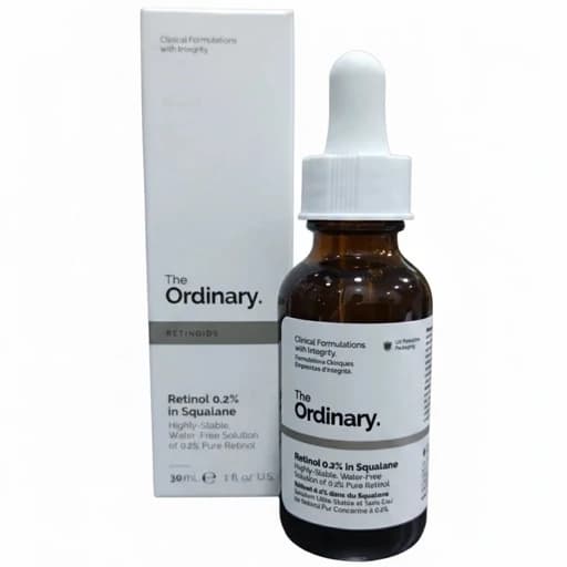 سرم رتینول 2 دهم درصد خالص در اسکوالان اوردینری اصلی بازسازی سلولی و رفع چین و چروک و علائم پیری و ناهمواری های پوستی