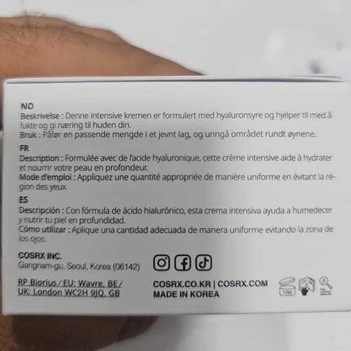 کرم مرطوب کننده هیالورونیک اسید کوزارکس اورجینال به ضمانت 100 میل مرطوب کننده قوی درمان خشکی و پوست پوسته شدن — تصویر ۴