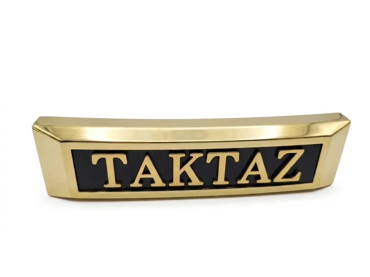 تابلو جلوی موتور تکتاز (TAKTAZ) طلایی و نقرهای کد121 | نوشته برجسته، پایه نصب فابریک اقساطی