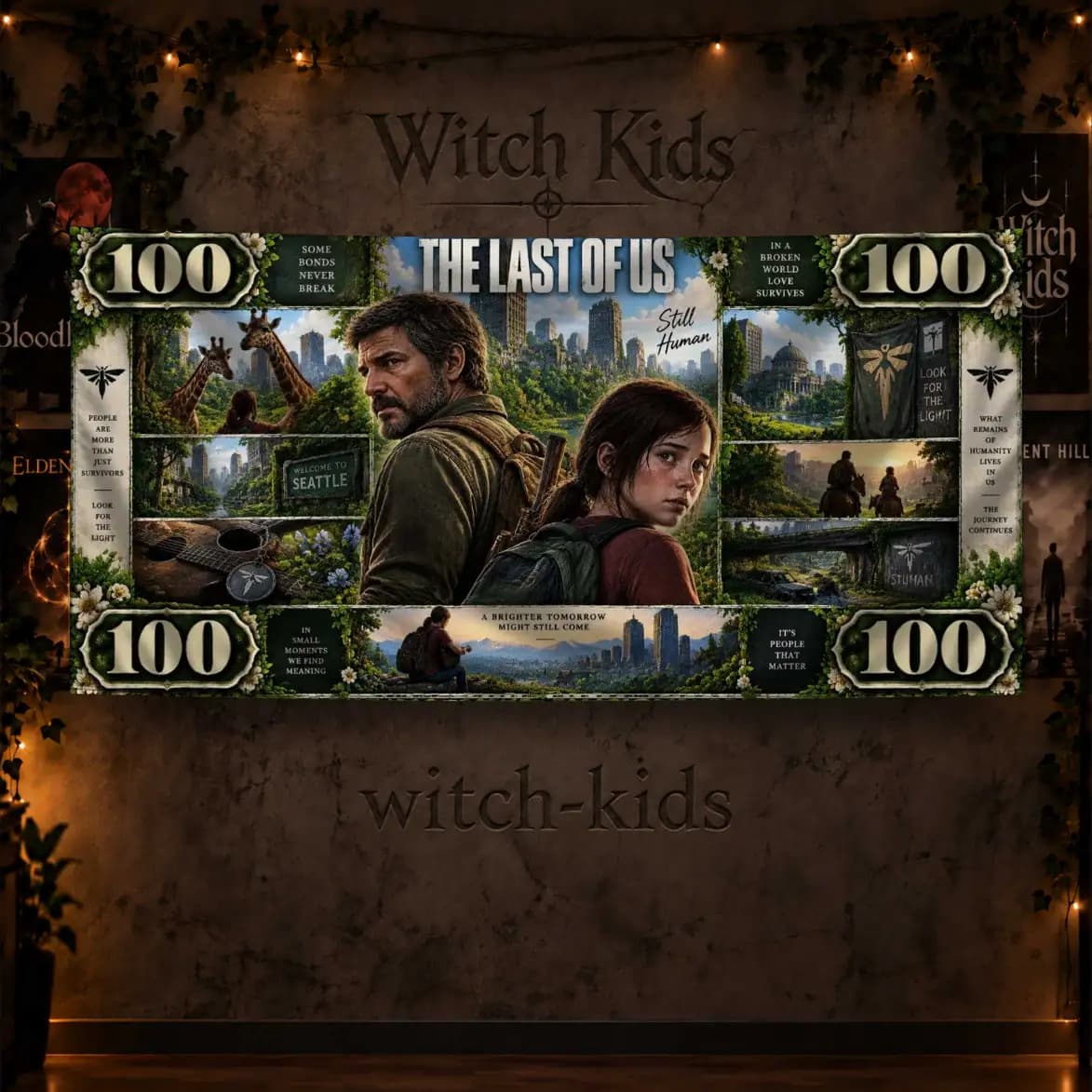پرچم دکوراتیو بازی لست آف آس طرح دلار | Last of us