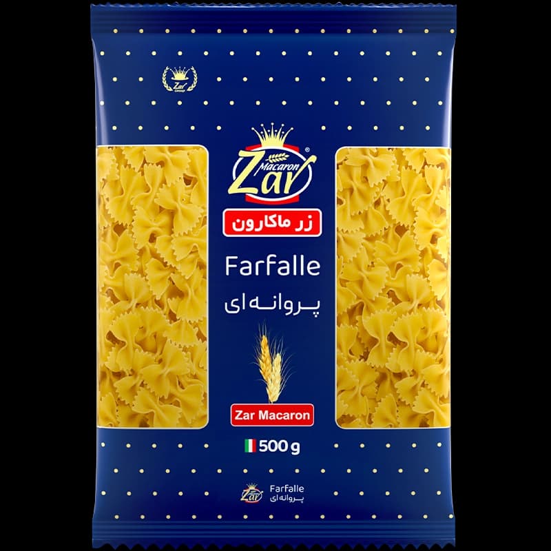 ماکارونی پروانه ای زر ماکارون ۵۰۰ گرم