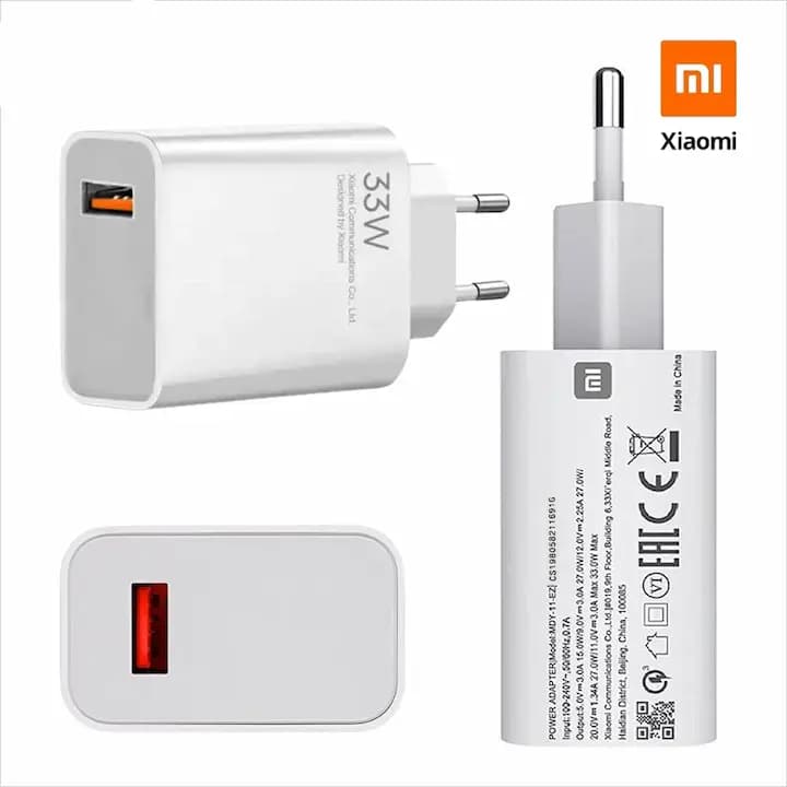 شارژر دیواری دو شاخ شیائومی مدل MDY-11-EZ با توان خروجی 33 وات