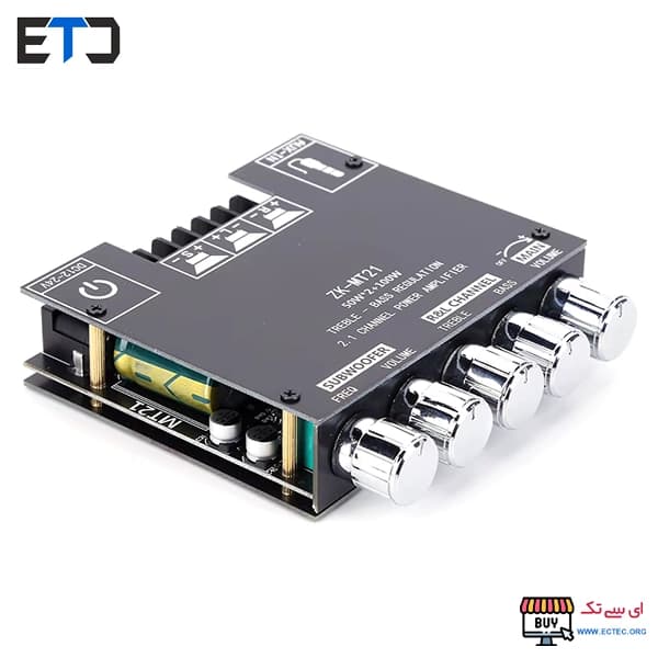 ماژول آمپلی فایر 2x50W+100W ولوم دار ZK-MT21 سه کاناله — تصویر ۴