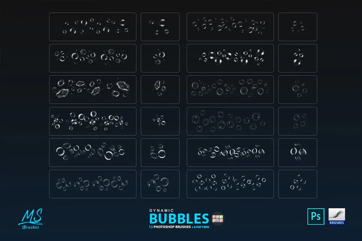 12 براش حباب برای فتوشاپ — تصویر ۲