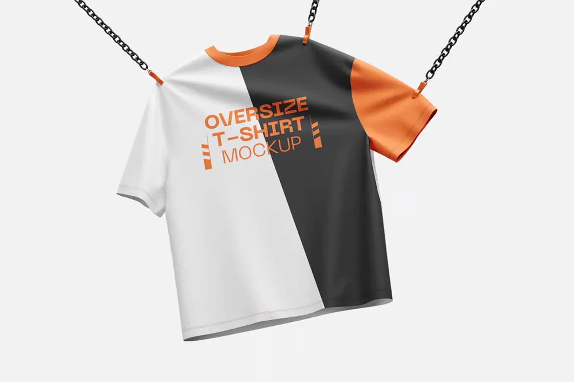 موکاپ تیشرت Oversize – 3500×5000 پیکسل — تصویر ۳