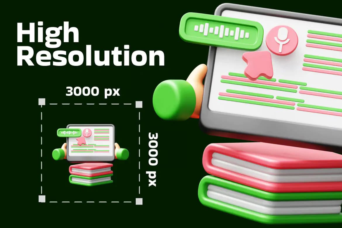 10 آیکون آموزش آنلاین 3D — تصویر ۴