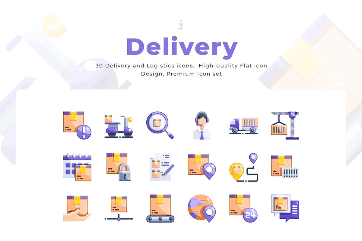 30 آیکون باربری و تحویل بار