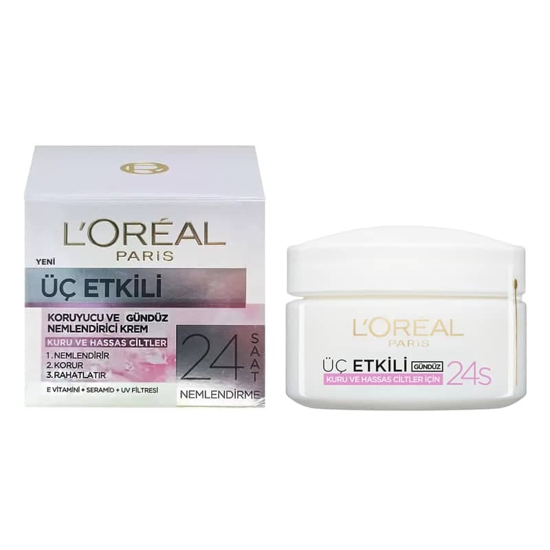 کرم مرطوب کننده لورآل Loreal دارای عملکرد سه گانه مدل Üç Etkili(50 میل)