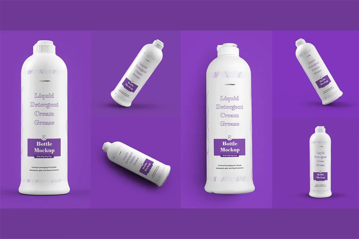 6 موکاپ بطری پلاستیکی آرایشی و بهداشتی — تصویر ۲
