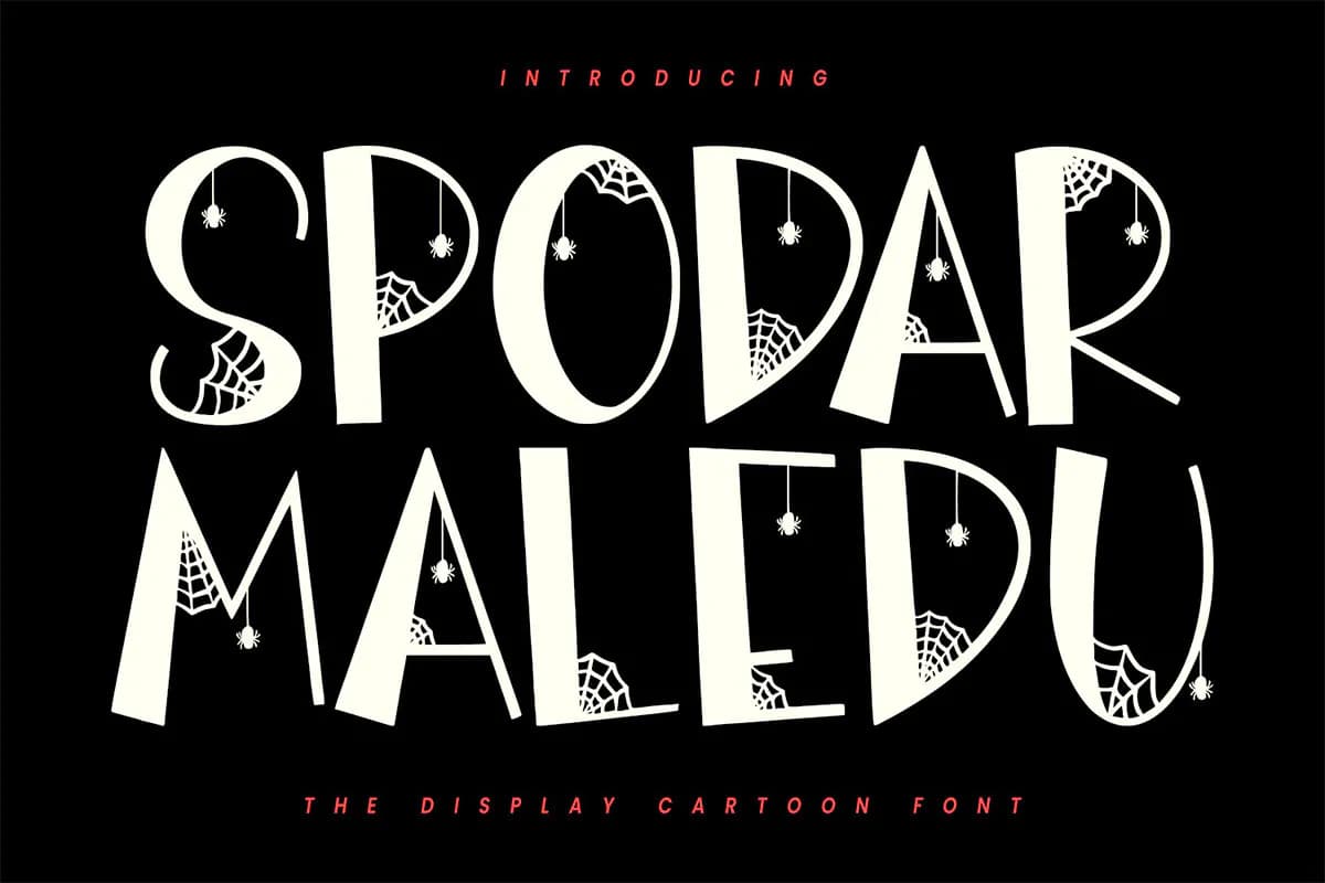 فونت کارتونی عنکبوتی و ترسناک Spodar Maledu