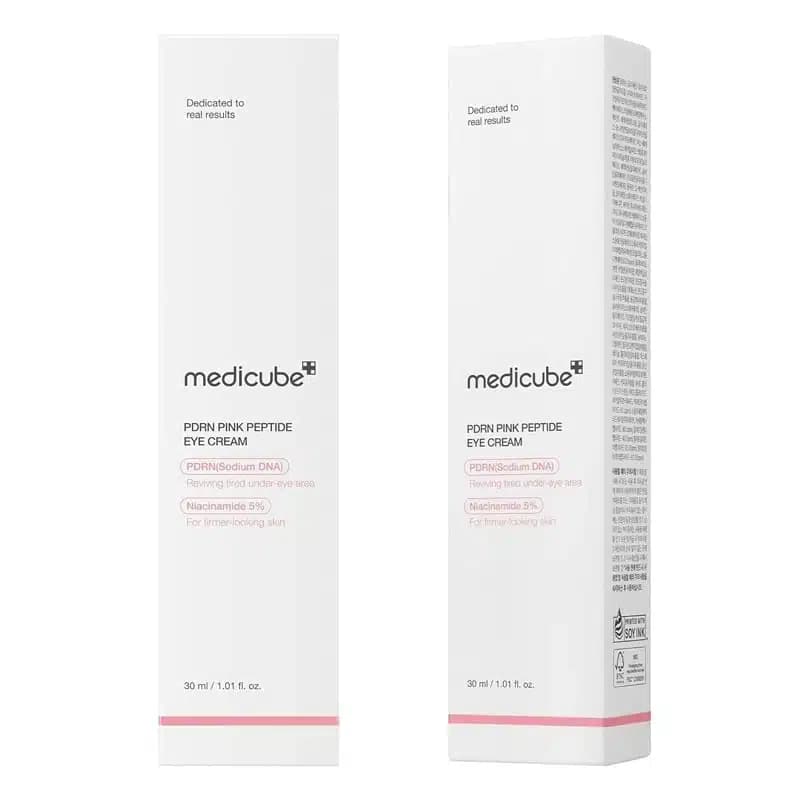 کرم دورچشم ضد چروک و روشن کننده مدی کیوب Medicube حاوی پپتاید و PDRN مدل PDRN Pink Peptide Eye Cream(30 میل) — تصویر ۲