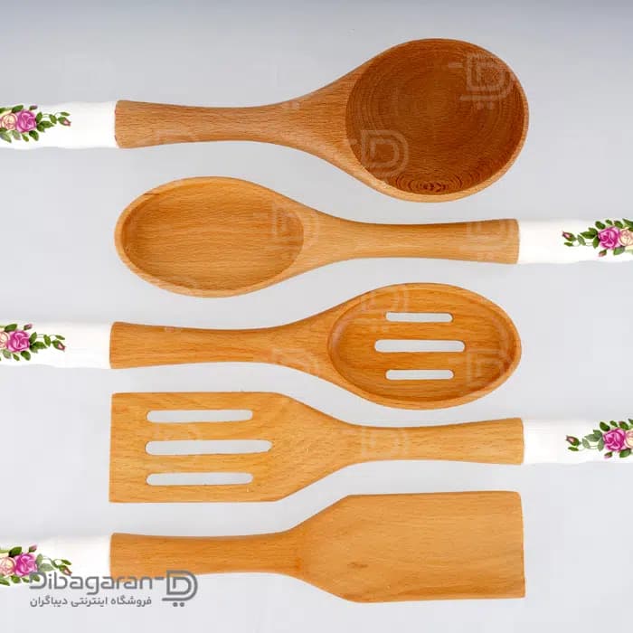 سرویس کفگیر ملاقه چوبی ریور 6 عددی کد 8436 — تصویر ۲