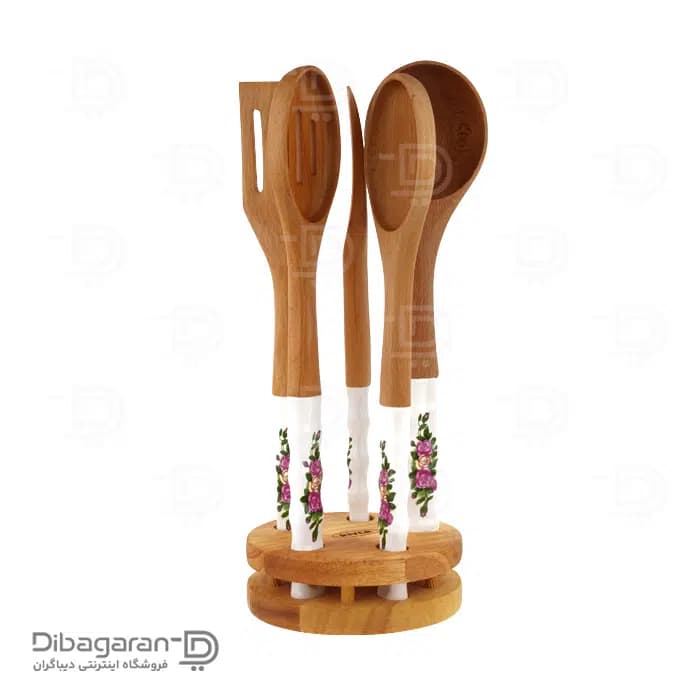 سرویس کفگیر ملاقه چوبی ریور 6 عددی کد 8435