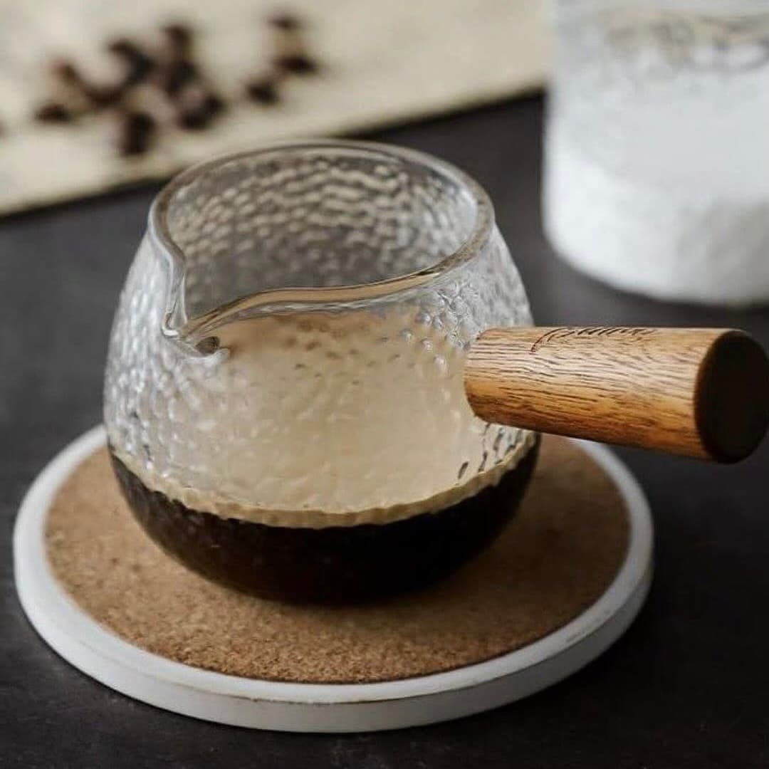 سس‌خوری پیرکس شعله مستقیم دسته چوبی مدل برفی — تصویر ۶