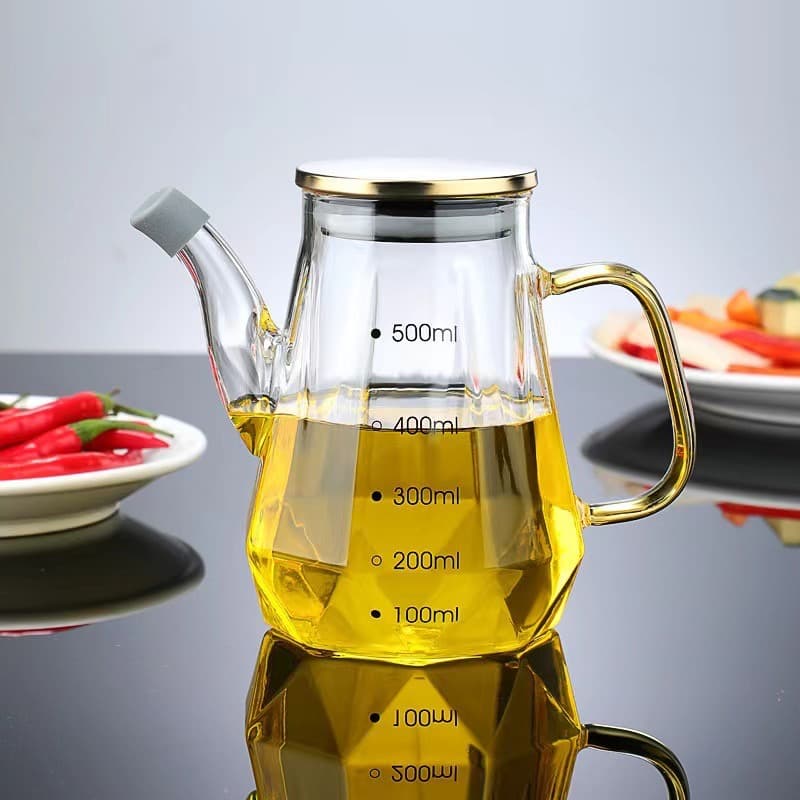 روغن‌ریز پیرکس دسته طلایی ۵۰۰ میل طرح هندسی — تصویر ۲