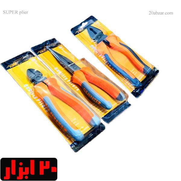 مجموعه 3 عددی انبردست، سیم چین و دم باریک 8 اینچ