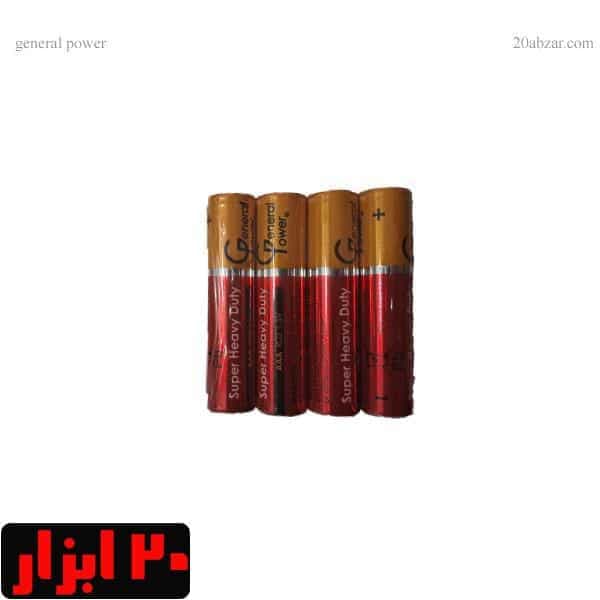 باتری نیم قلمی ارزان general power بسته ۴ عددی