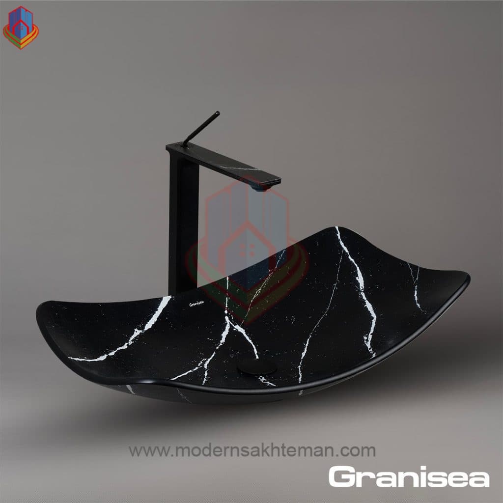 کاسه روشویی مارمونایت مشکی کد 105