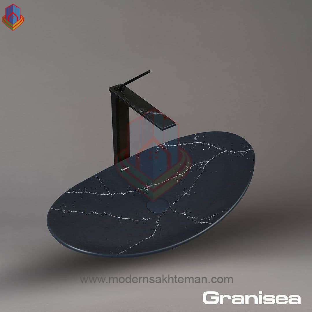 کاسه روشویی مارمونایت مشکی کد 124
