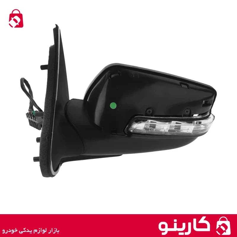 آینه بغل پژو پارس سمت چپ برقی led دار شفق دانا — تصویر ۳