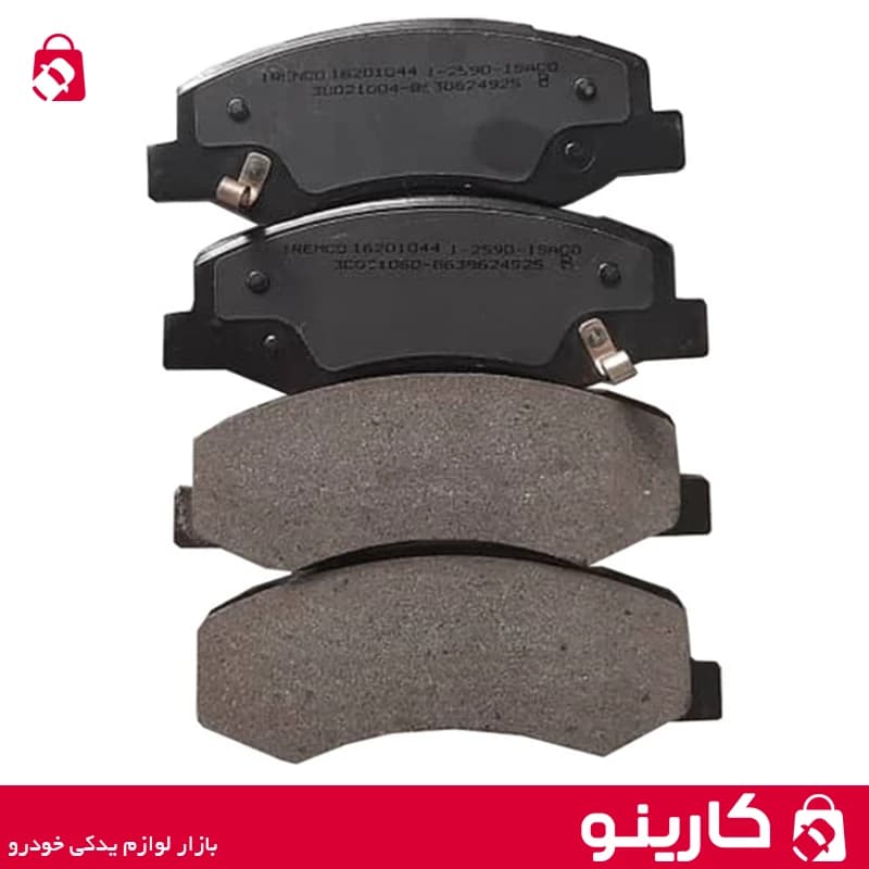لنت ترمز جلو رانا و پژو 206 با PAD SPRING امکو ایساکو 1620104499 — تصویر ۳
