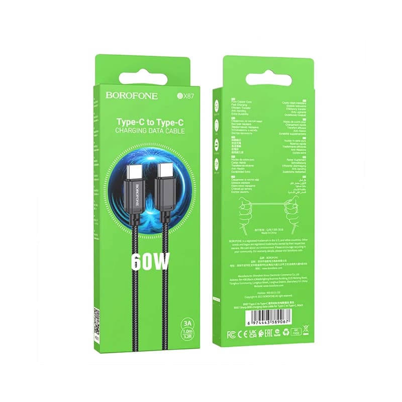کابل USB-C بروفون مدل BX87 60W طول 1 متر — تصویر ۹