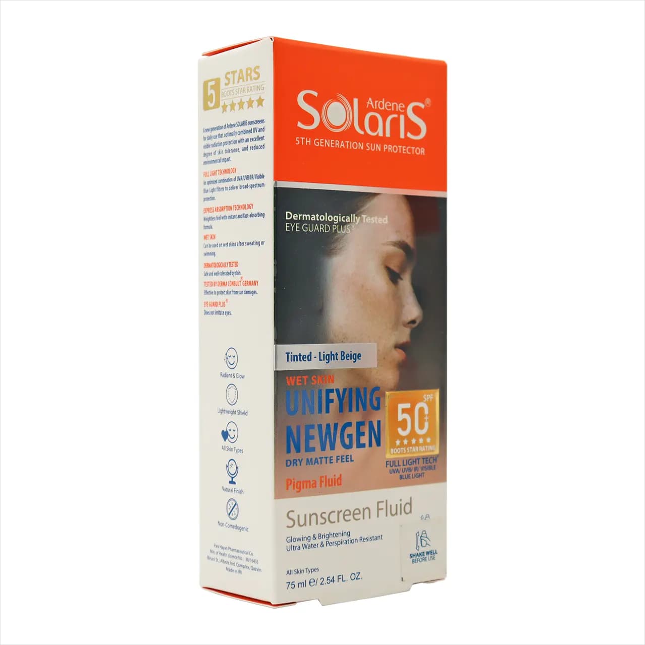 فلوئید ضد آفتاب و روشن کننده رنگی انواع پوست سولاریس آردن SPF50
