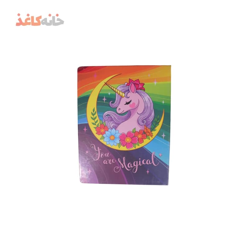 کلاسوری ۱۰۰ برگ قفل فلزی سویل طرح کاکتوس یونی کورن