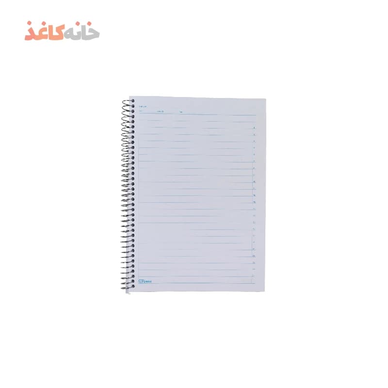 دفتر100برگ فنری طلقی ریحان طرح دختر با گل های ابی — تصویر ۳