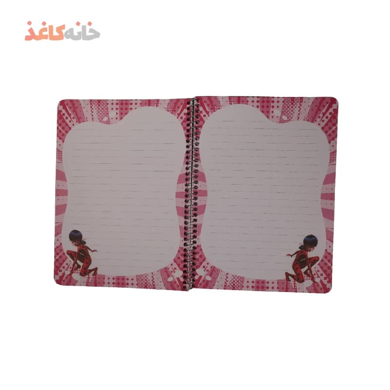 دفتر40برگ حاشیه دار یک شین طرح دختر کفش دوزکی — تصویر ۳