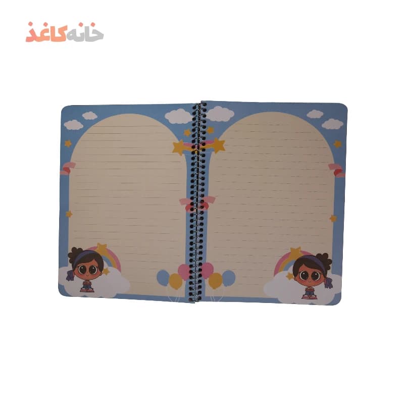 دفتر40برگ حاشیه دار یک شین طرح دختر رنگین کمان — تصویر ۳