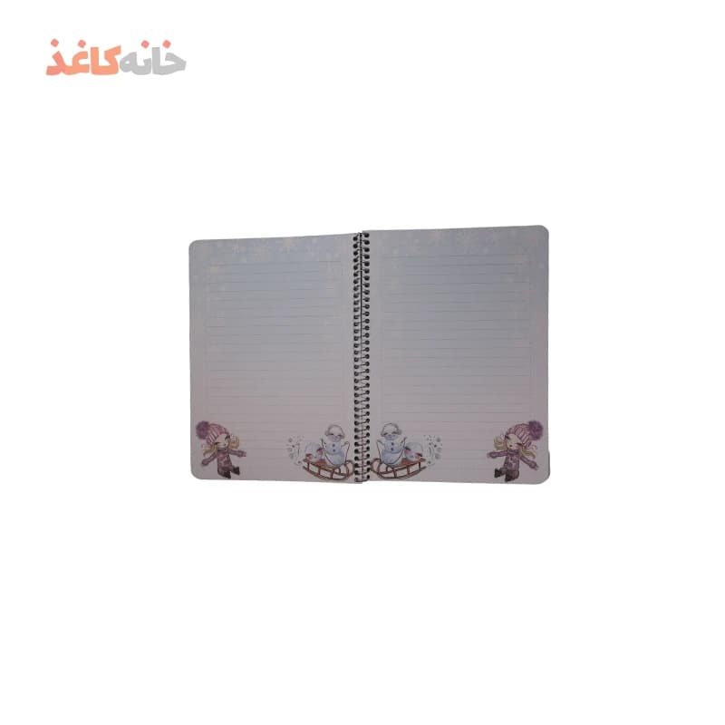 دفتر40برگ حاشیه دار یک شین طرح دختر وخرس سورتمه سوار — تصویر ۳