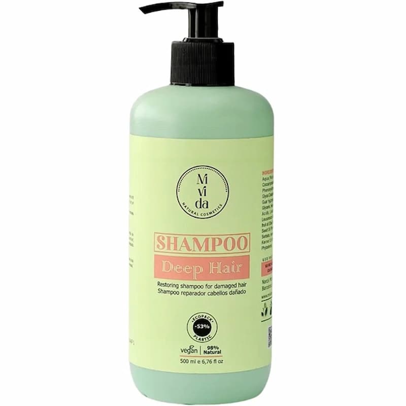 شامپو دیپ هیر میویدا Mivida Deep hair فاقد سولفات – احیا کننده موهای خشک حجم 500 میل