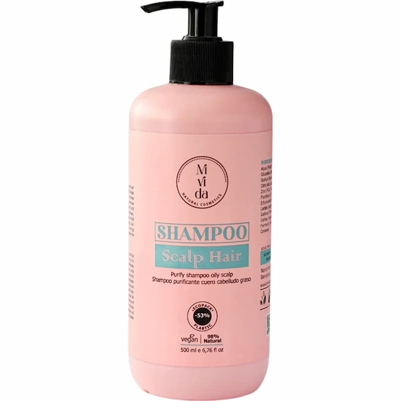 شامپو اسکالپ هیر میویدا Mivida scalp hair فاقد سولفات – پاکسازی عمیق و تنظیم چربی مو حجم 500 میل